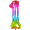 Folieballon Yummy Gummy Rainbow Cijfer 1 - 86 cm